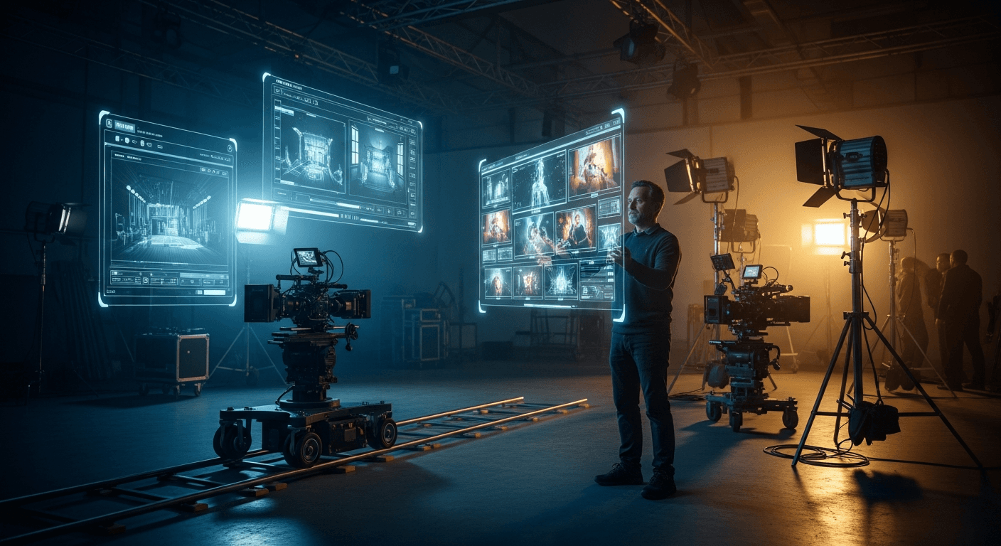AI와 영화 제작 현장이 융합된 미래지향적 스튜디오 환경