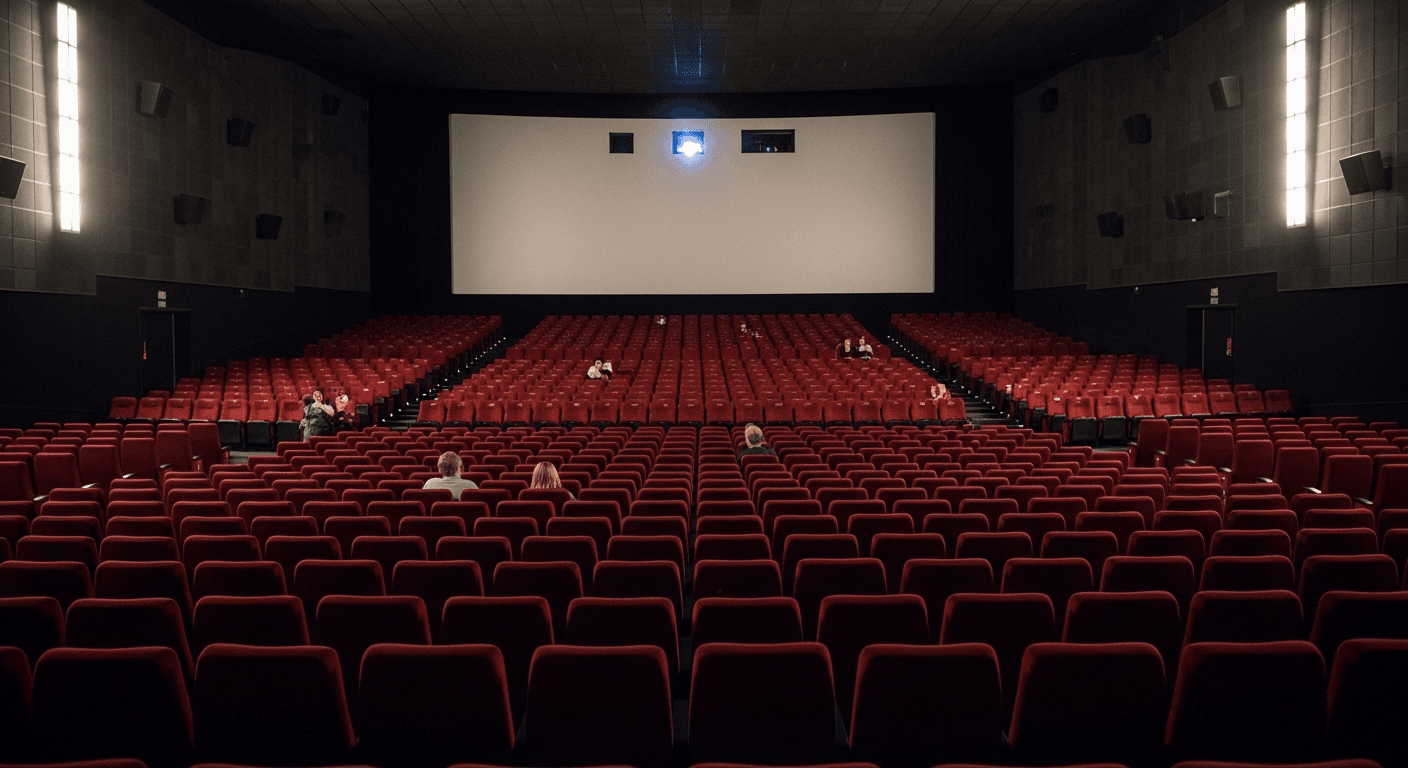 텅 빈 영화관 객석, 극장 위기를 상징하는 이미지
