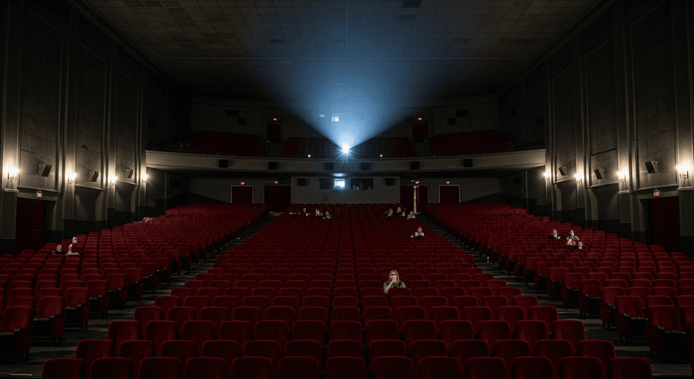 한국 영화 극장 매출 급감을 보여주는 빈 영화관 내부