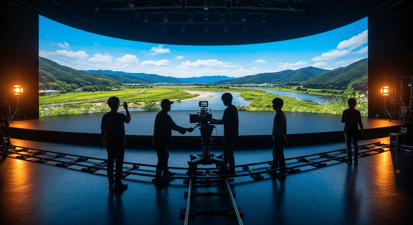 영화 AI 신직무와 버추얼 프로덕션 스테이지의 스태프들