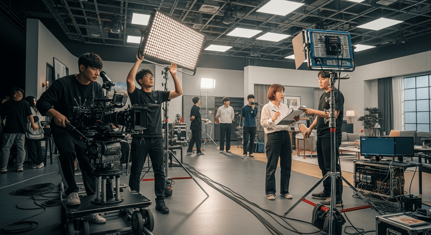 다양한 직군의 OTT 드라마 제작 현장 스태프들